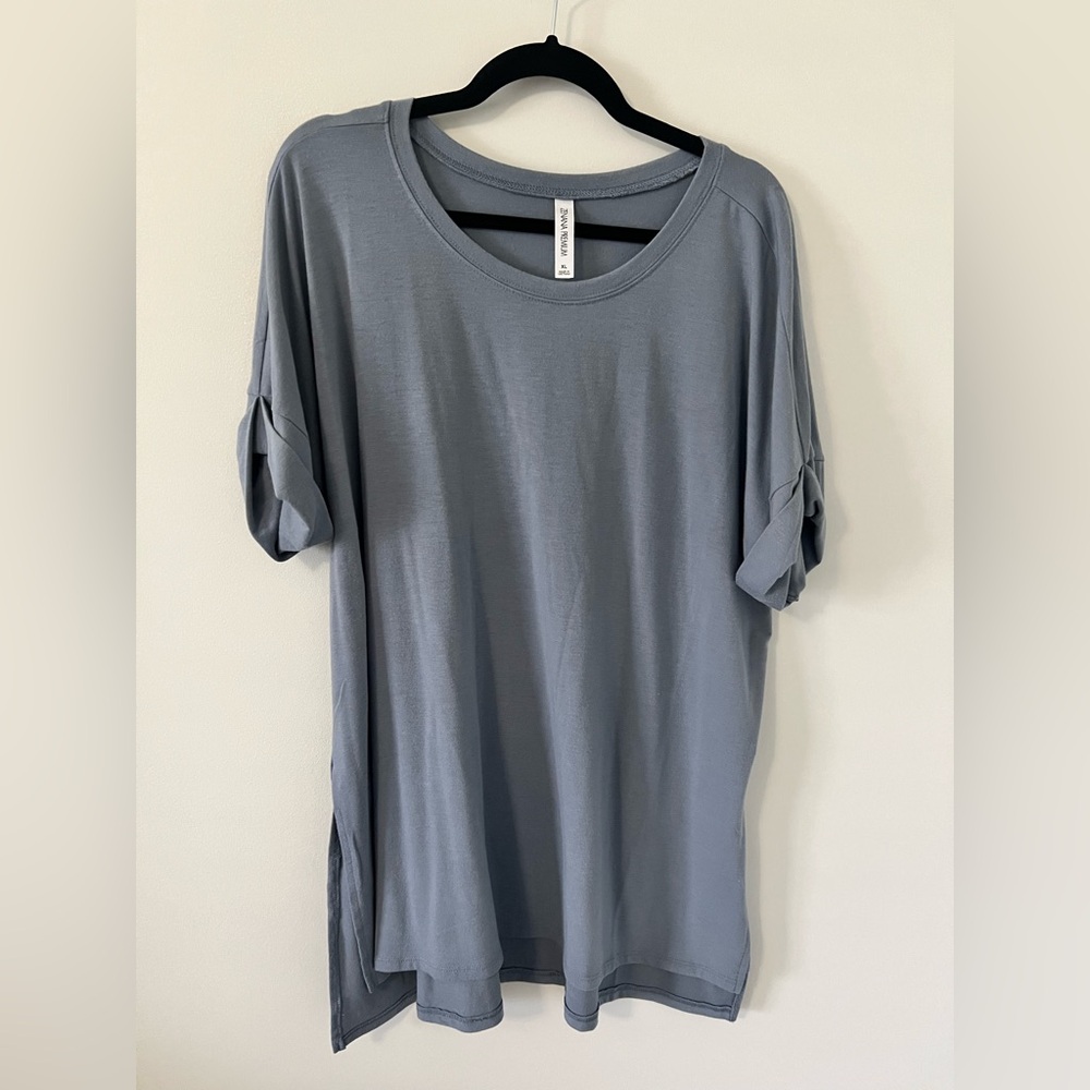 Zenana Outfitters Slate Blue Crew Neck Tunic